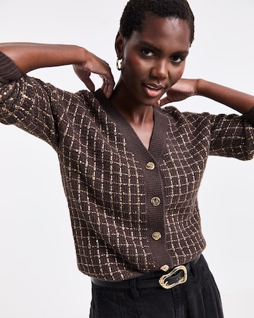 Sequin Boucle Cardigan