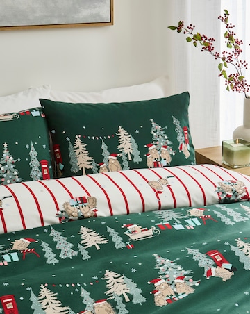 Christmas Hedgehog Cotton Blend Reversible Duvet Cover Set