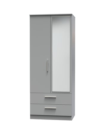 Eider Ready Assembled 2 Door 2 Drawer Mirrored Wardrobe - Kids