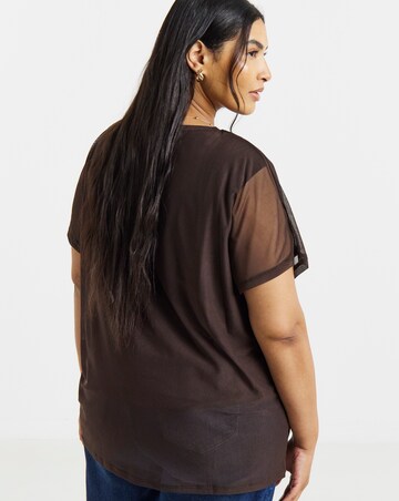 Simply Be Chocolate Mesh Tank Top
