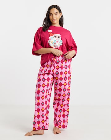 Pretty Secrets Santa Graphic Cotton Pyjama Set