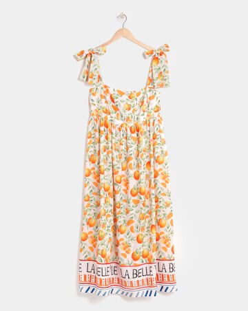 Simply Be Fruit Print Tie Strap Midi Dress