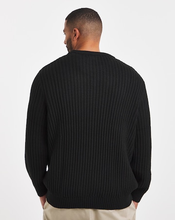 Jack & Jones Jaxon Crew Knit Jumper - Black