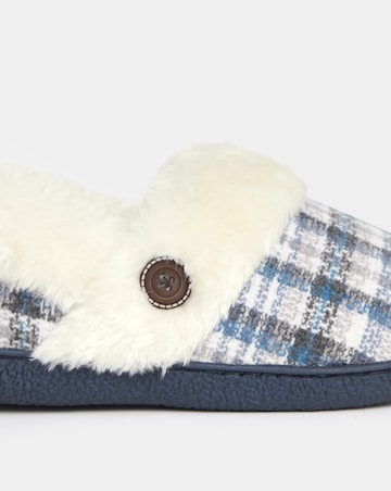 Cushion Walk Checkered Cosy Full Slippers - Extra Wide Fit (EEE)