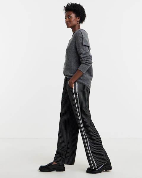 Stripe Trouser With Side Panel
