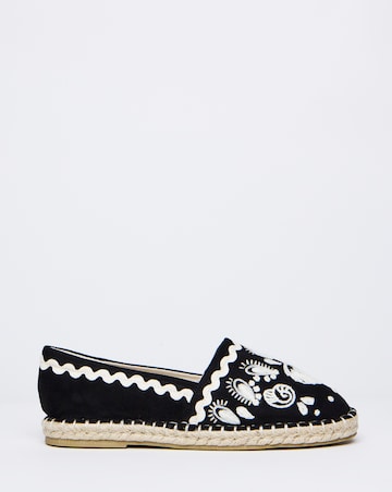 Jenner Embroidered Espadrille Shoes - Wide Fit (E)