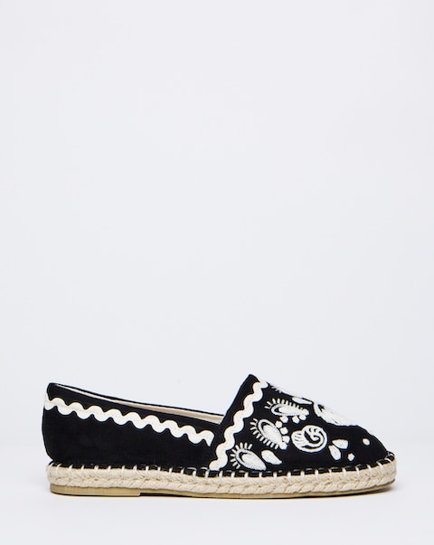 Simply Be Jenner Embroidered Espadrille Shoes - Extra Wide Fit (EEE)