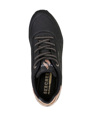 Skechers Black Uno Shimmer Away Trainers - Wide Fit (E)