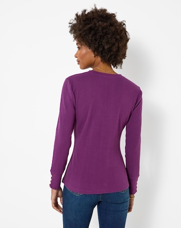 Joe Browns Floral Embroidered Jersey Henley Top