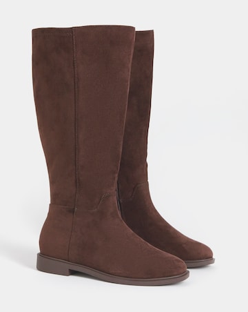 Anya Flat Stretch Knee High Boots - Wide Fit (E) & Curvy Calf