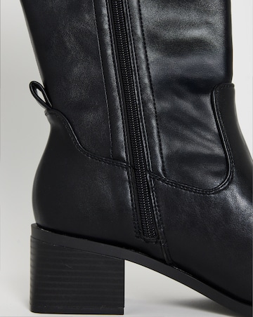 Hadley Block Heel Knee High Sock Boots - Extra Wide Fit (EEE) & Super Curvy Calf