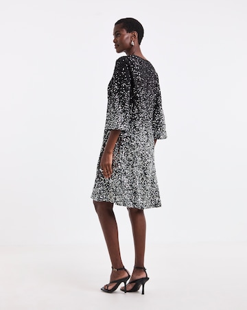 Ombre Sequin Shift Dress
