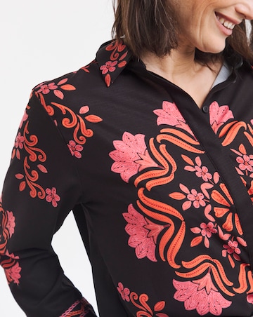 Black Paisley Placement Print Shirt