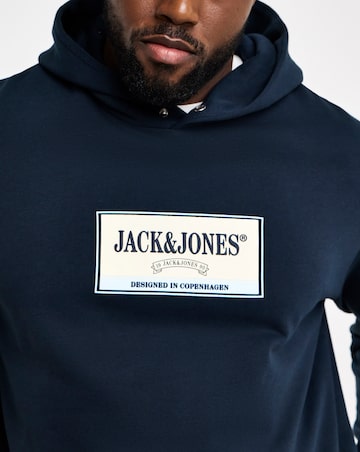 Jack & Jones Frederiksberg Graphic Box Sweat Hoodie - Navy