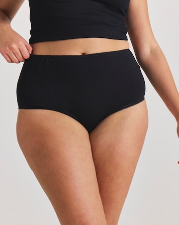 Pretty Secrets (4 Pack) Cotton Full Fit Knickers Black