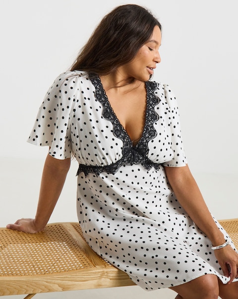 Simply Be Lilac Spot Mini Dress