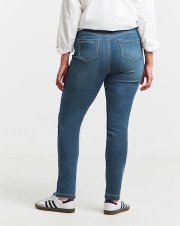 Mid Wash Stretch Slim Pull On Jeggings