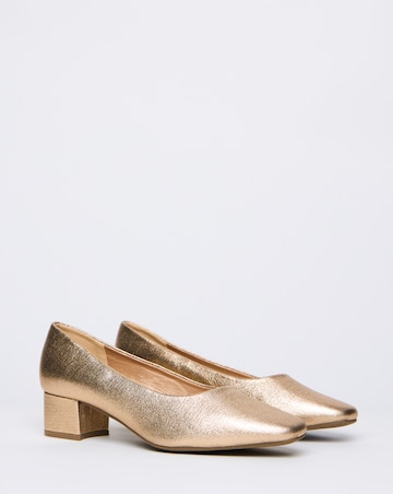 Orlia Flexi Sole Block Heel Court Shoes - Wide Fit (E)