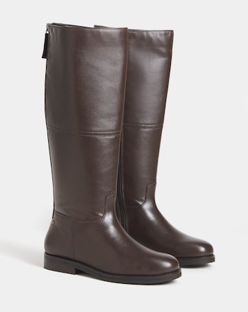 Theodora Leather Flat Knee High Boots - Extra Wide Fit (EEE) & Super Curvy Calf