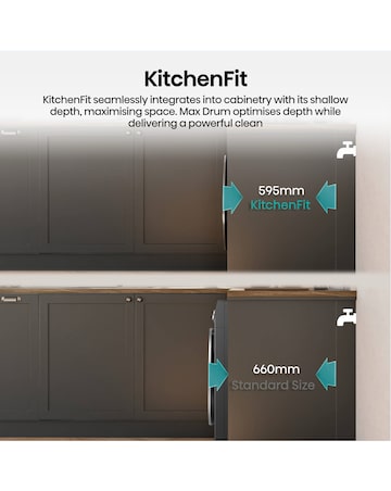 Hisense 5i 12kg / 8kg Heat Pump KitchenFit Washer Dryer Black