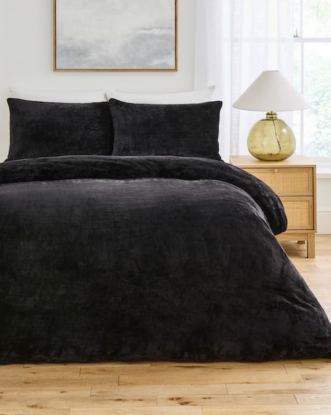 New In - Plain Plush Fleece Duvet Cover Set