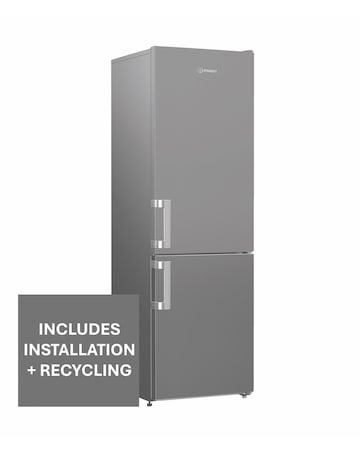 Indesit IKNS 1261 S4UK 60/40 Fridge Freezer Silver + Install