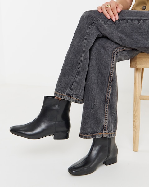Candice Classic Leather Ankle Boots - Extra Wide Fit (EEE)