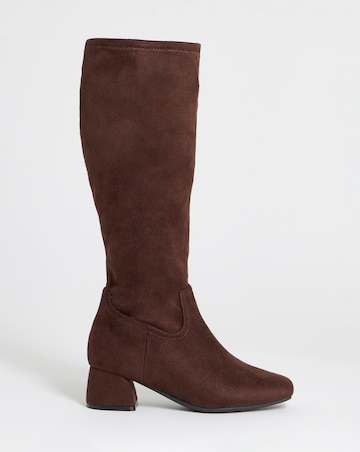 Natalya Heeled Stretch Knee High Boots - Extra Wide Fit (EEE) & Super Curvy Calf