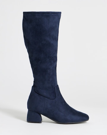 Natalya Heeled Stretch Knee High Boots - Extra Wide Fit (EEE) & Super Curvy Calf