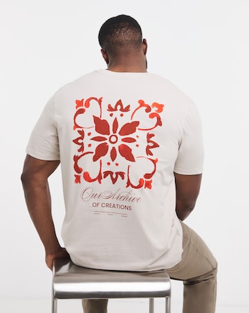 Jack & Jones Art Back Graphic T-Shirt - Cream/Red