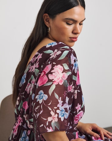 Joanna Hope Printed Crinkle Chiffon Dress
