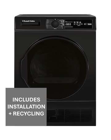 Russell Hobbs RH8CTD111B 8kg Condenser Tumble Dryer Black + Install