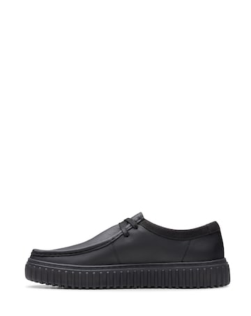 Clarks Torhill Lo Leather Shoe - Black