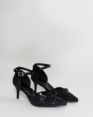 Lilith Sequin Two Part Pointed Heels - Extra Wide Fit (EEE)