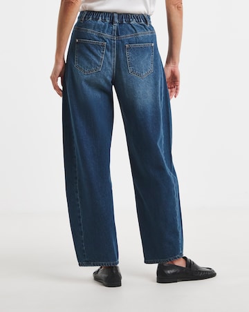 Mid Blue Authentic Tapered Barrel Jeans