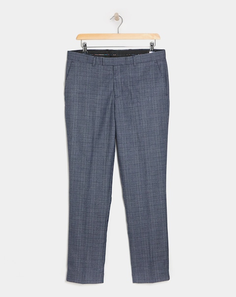 Seb Blue Check Suit Trouser