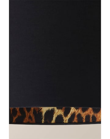 ValueLights Oasis Large Black Drum Shade with Leopard Inner 30cm