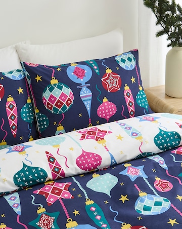 Festive Baubles Cotton Blend Duvet Cover Set