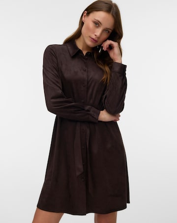 Vero Moda Short Belted Leopard Print Shirt Dress