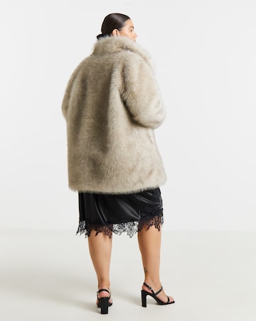 Simply Be Mid Length Faux Fur Coat