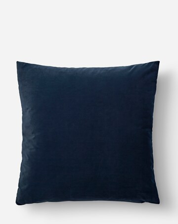 Embroidered Snowflake Velvet Cushion - Navy