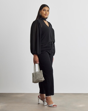 Joanna Hope Chiffon Tie neck Blouse