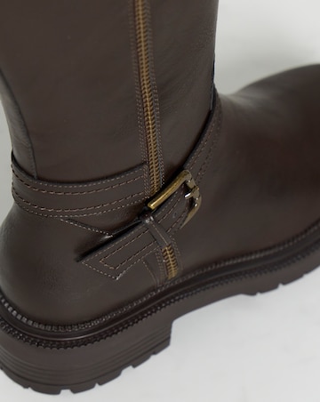 Sherry Zip Detail Knee High Boots - Wide Fit (E) & Curvy Calf