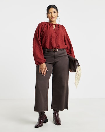Simply Be Rust Textured Fabric Long Sleeve Top