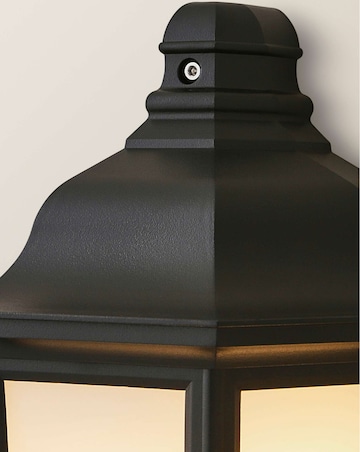 ValueLights Wiltshire Black IP44 Outdoor Porch Wall Light Flush Lantern