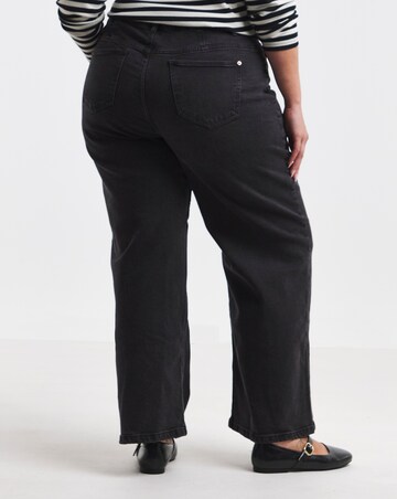 Simply Be 99 1 Black Comfort Stretch Slouchy Wide Leg Jeans