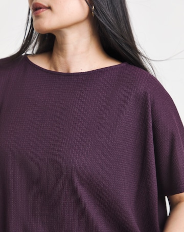 Plum Cape Sleeve Textured Top