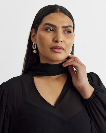 Joanna Hope Chiffon Tie neck Blouse
