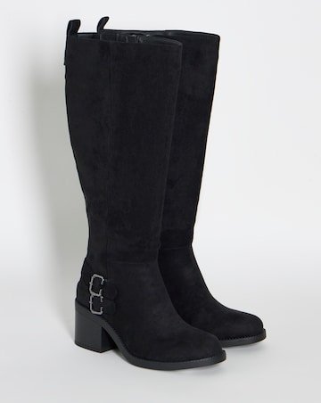 Pepper Block Heel Knee High Boots - Wide Fit (E) & Curvy Calf