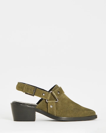 Elyria Suede Western Detailed Mule Shoes - Extra Wide Fit (EEE)